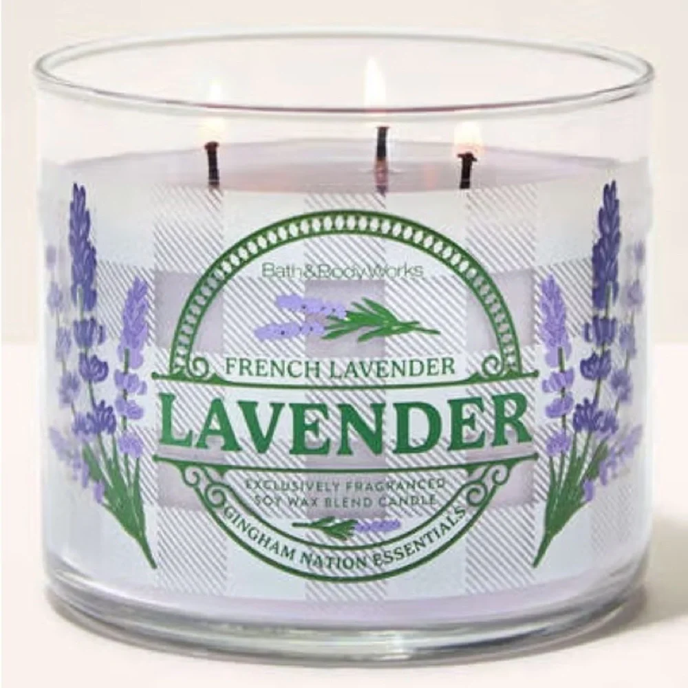 NWT Bath & Body Works Lavender Candle with Purple Accents
